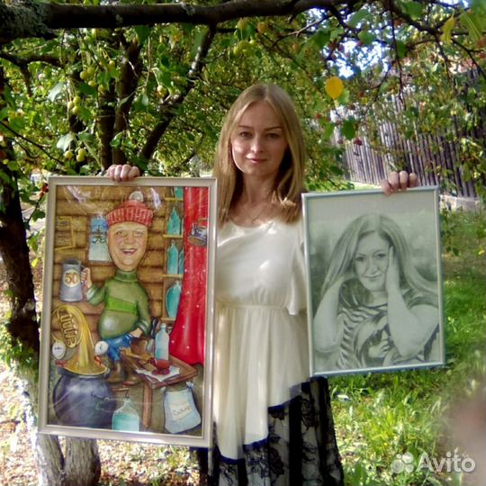 Портреты, шаржи по фото / кастом, роспись одежды