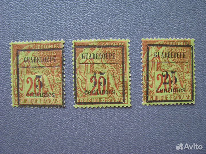 Марки. Гваделупа. 1889 год