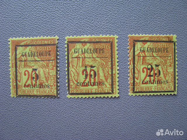 Марки. Гваделупа. 1889 год