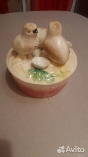 Масленка цыплята.Кузнецовский фарфор