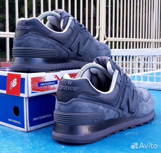 Кроссовки NEW balance 574 серые в замше