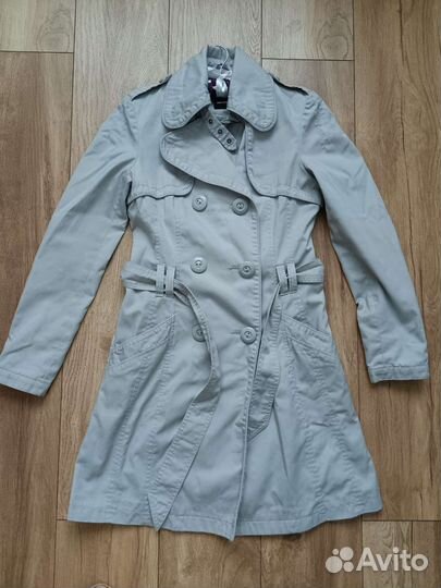 Плащ, тренч серый классический