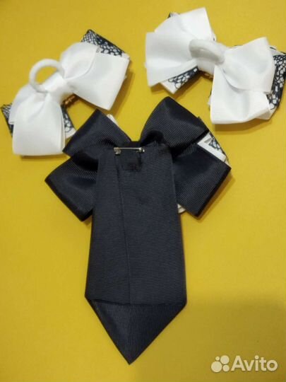 Галстук и банты для школы - набор для ученицы