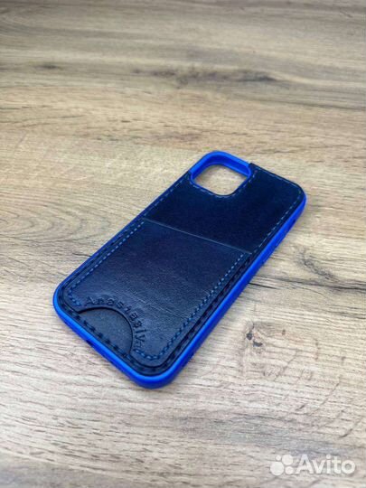 Именной чехол на iPhone 12 pro с отсеком для карт