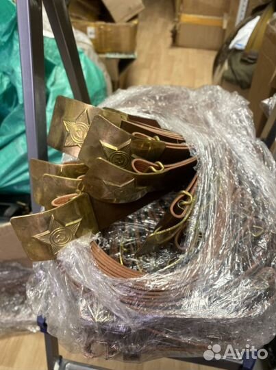 Солдатский ремень СССР, латунная бляха со звездой