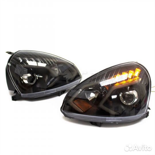 Передние фары Приора в стиле мерседес с линзами
