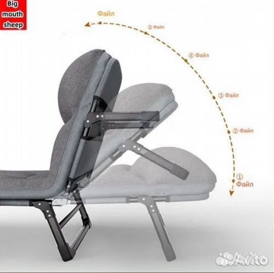 Раскладушка туристическая складная с матрасом