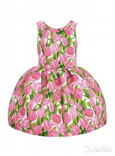Платье с тюльпанами на девочку 122р-р