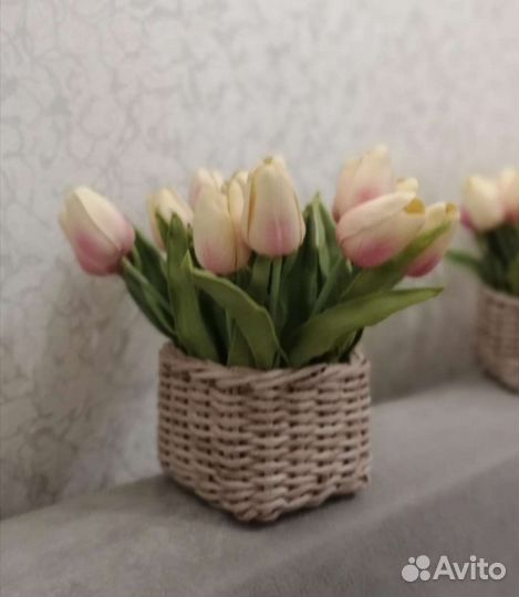 Тюльпаны декоративные в кашпо. Ящике