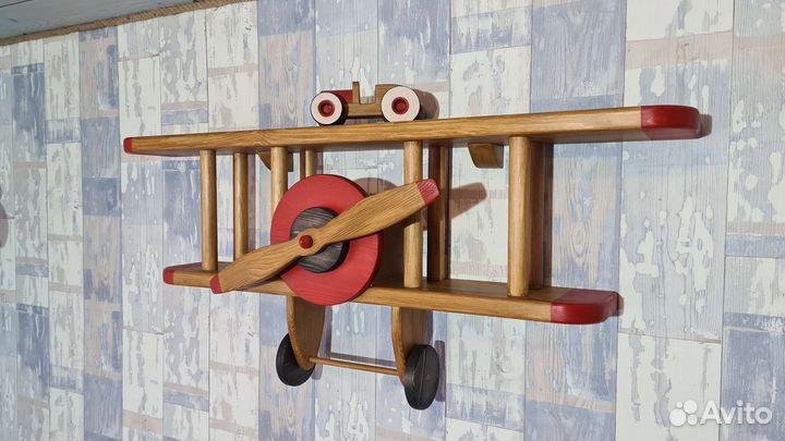 Полка самолёт для книг в детскую