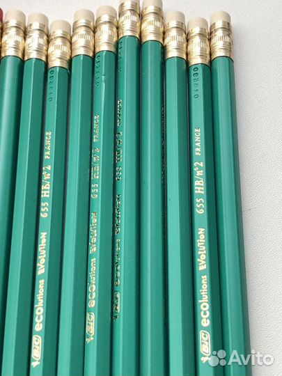 Карандаши Bic Evolution эко HB с ластиком заточенн