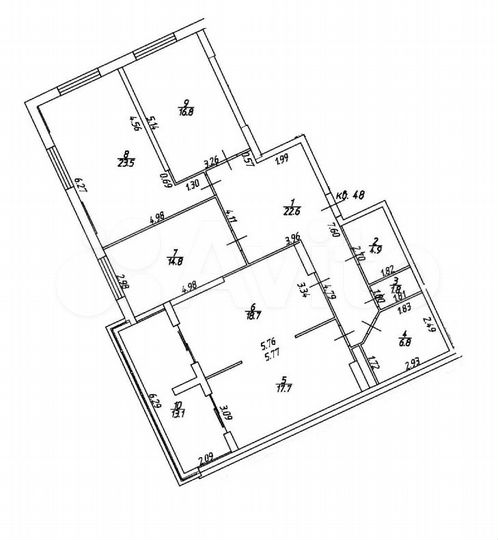 4-к. квартира, 134 м², 2/9 эт.