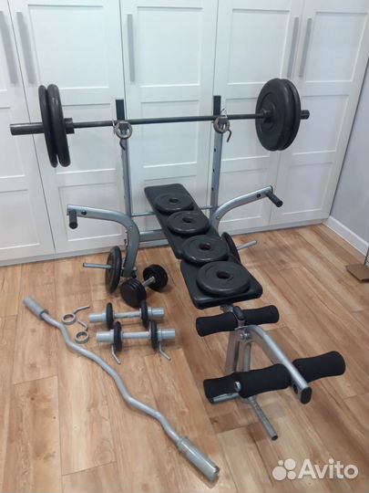 Олимпийские гантели, штанги, блины 171кг