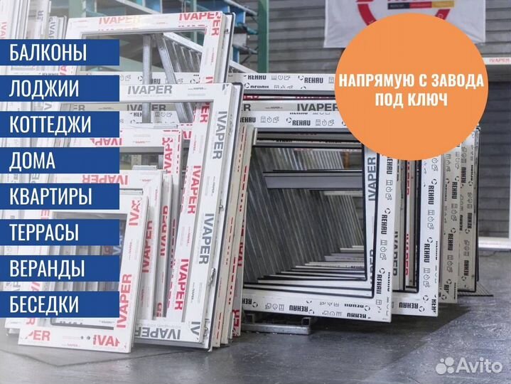 Пластиковые окна и двери, остекление в пол