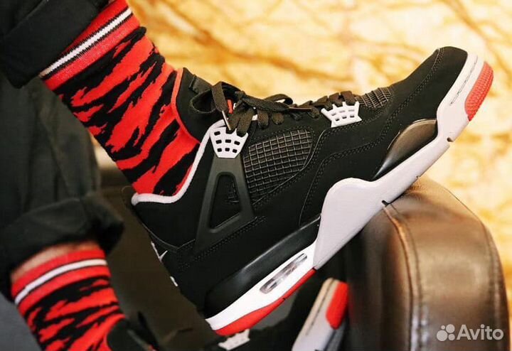 Кроссовки Nike Air Jordan AJ4 Retro Bred р. 47