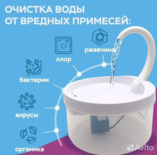 Поилка фонтан для кошек и собак