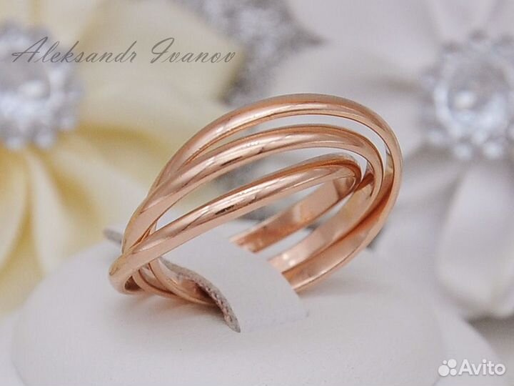 Кольцо картье тринити Cartier trinity; 17 размер