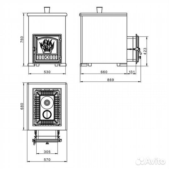 Банная печь Эверест 24 Легкий пар 280 в облицовке