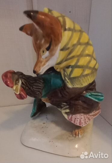 Статуэтка лиса и петух