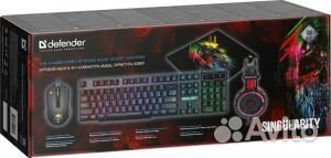 Игровой набор: клавиатура+мышь+гарнитура+коврик