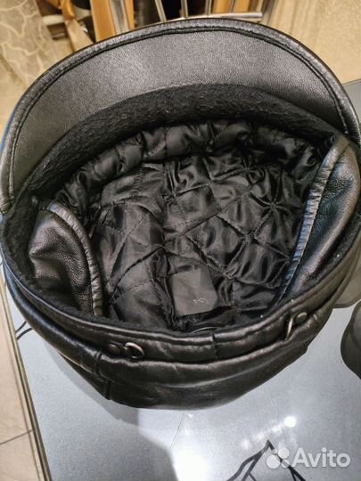 Кепка женская кожа нат