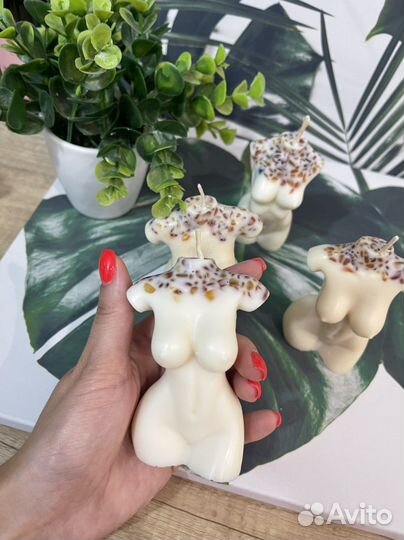 Натуральные свечи с янтарем