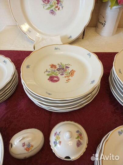 Сервиз столовый Дулево СССР, мейсенский букет
