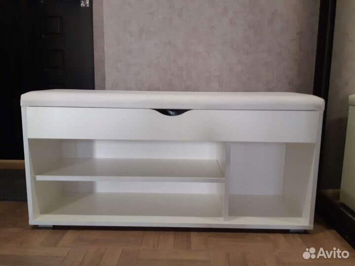 Обувница белая с сиденьем