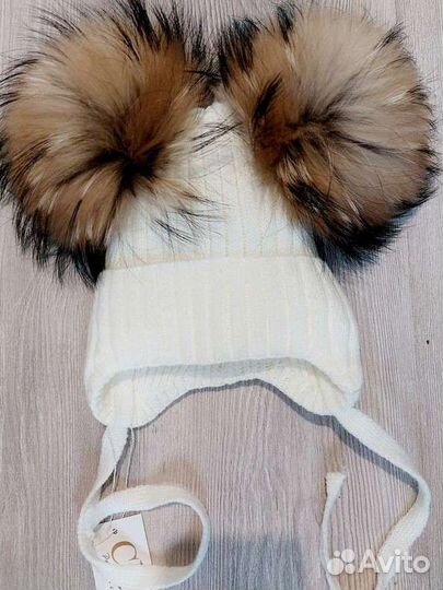 Шапка с натуральным мехом