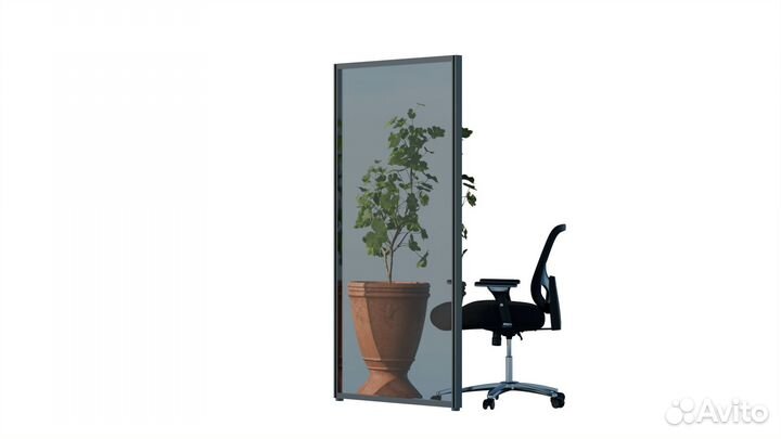 Мобильная перегородка для офиса стекло 1000х1500х