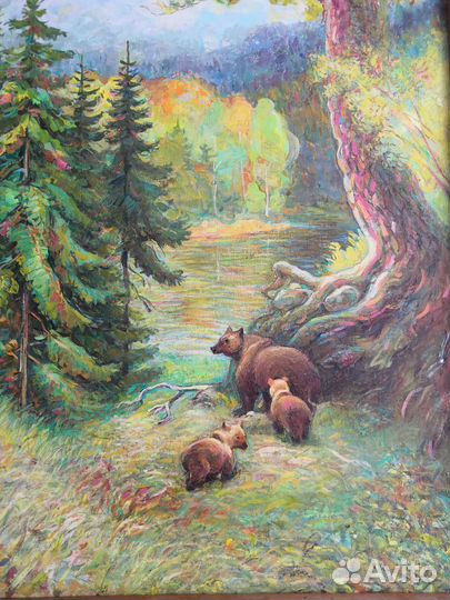 Картина маслом на холсте старинная