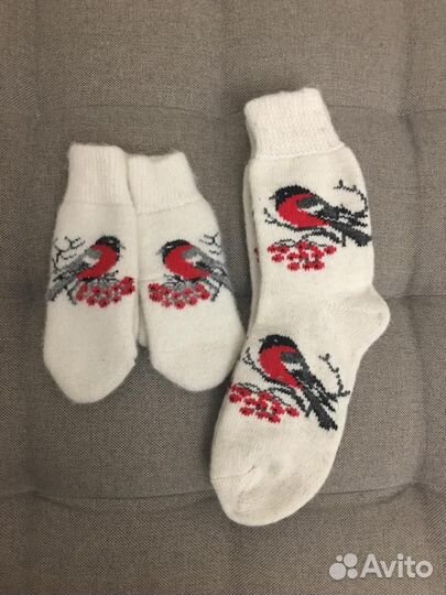 Подарочный набор носки варежки шерсть