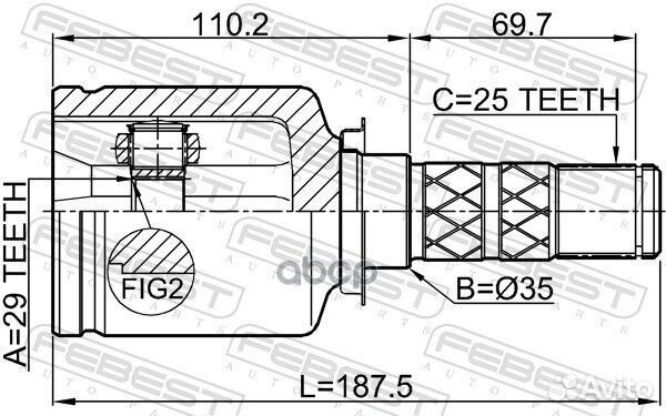 0811-G12 ШРУС внутренний к-кт Subaru Impreza G