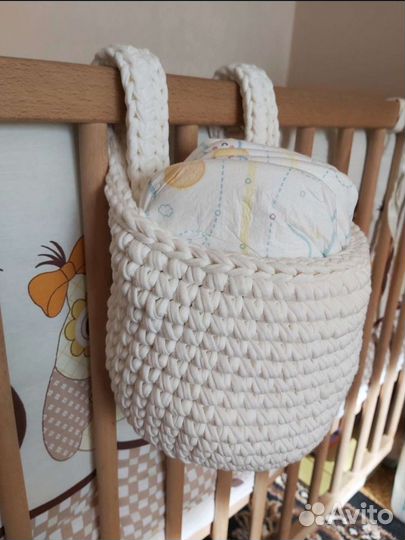 Подвесная корзина из трикотажной пряжи
