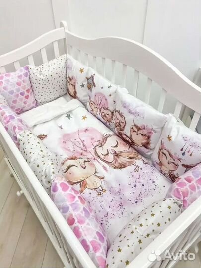 Комплект бортиков в кроватку с одеялком