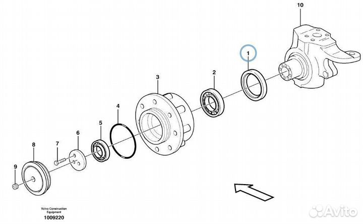 11988582 (VOE11988582) Сальник ступицы экскаватор