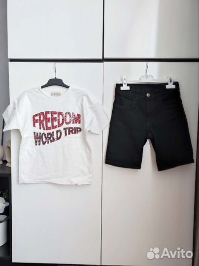 Джинсовые шорты + футболка