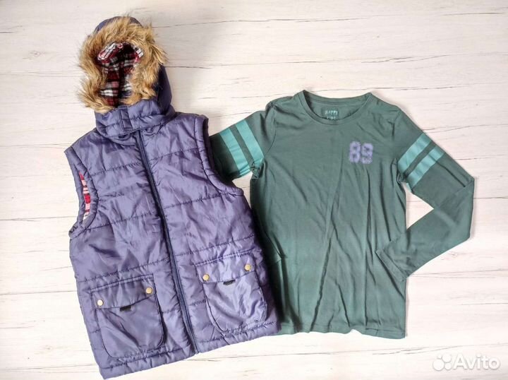 158 164 жилет и лонгслив для мальчика