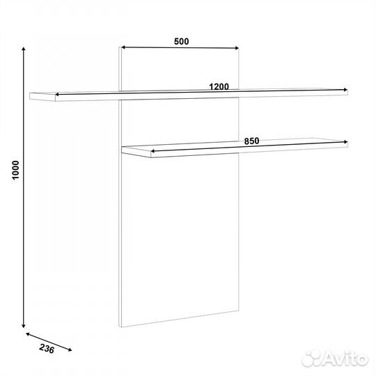 Полка настенная белая