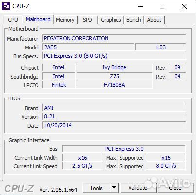 Материнская плата Pegatron 1155 z75 ddr3