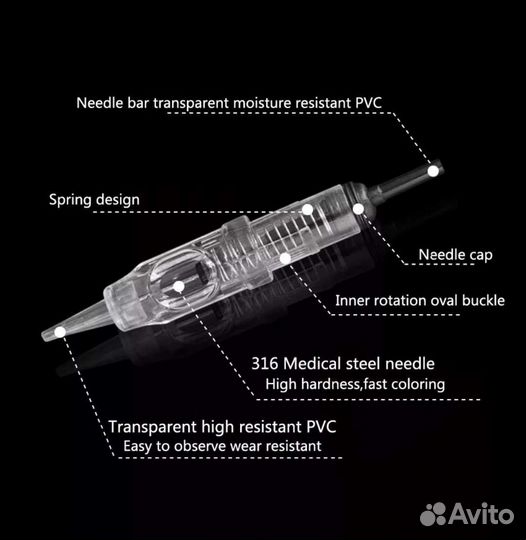 Иглы для тату татуажа 1rl 0.3 99 штук