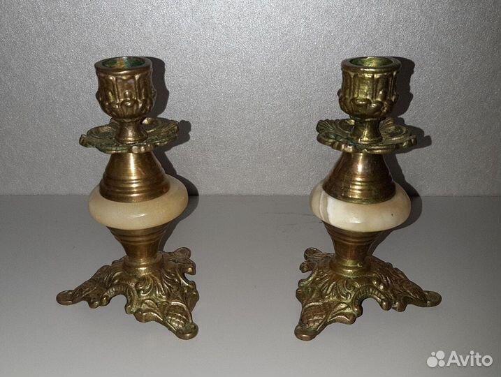 Подсвечники из бронзы винтаж