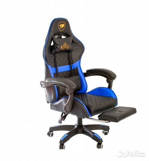 Игровое кресло с подставкой для ног и массажем