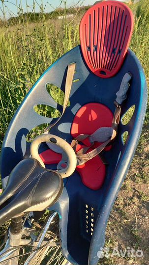 Детское кресло для велосипеда прогулочное до 22 кг