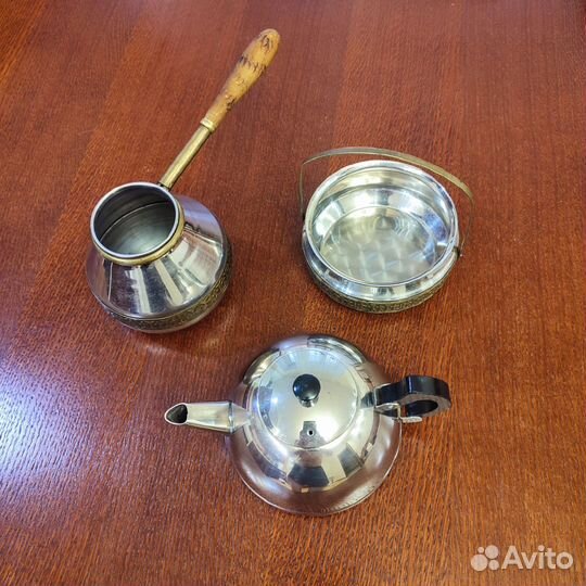 Кофейный набор,заварочный чайник мельхиор, СССР