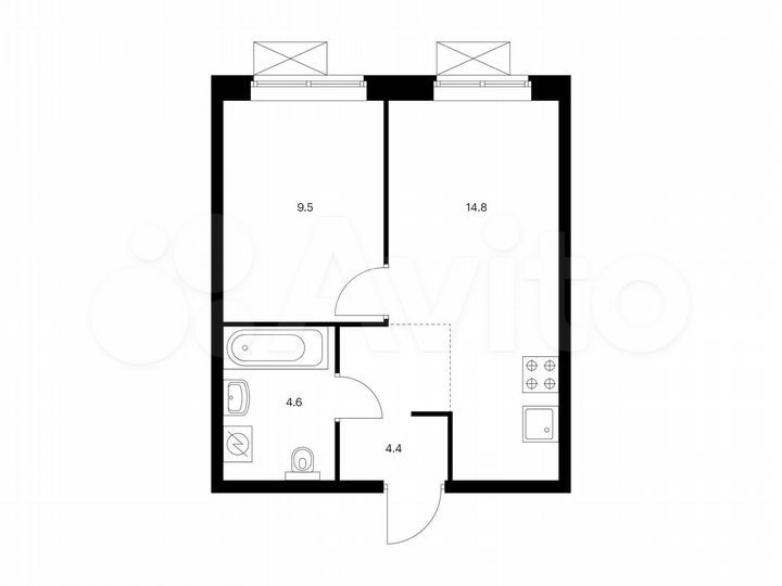 1-к. квартира, 33,3 м², 9/16 эт.