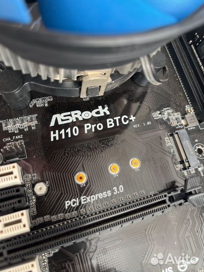 Плата 1151 Asrock H110 Pro BTC +g3900+4Gb