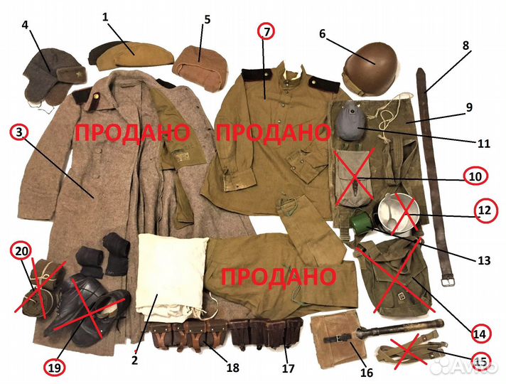 Униформа и снаряжения бойца ркка, 1943 г., копия