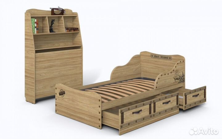 Кровать односпальная Корсар-3-1 с изголовьем