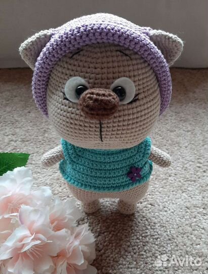 Котик вязаный крючком